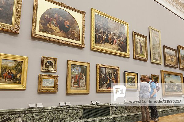 England  London  Tate Britain  Visitors Looking at Artworks