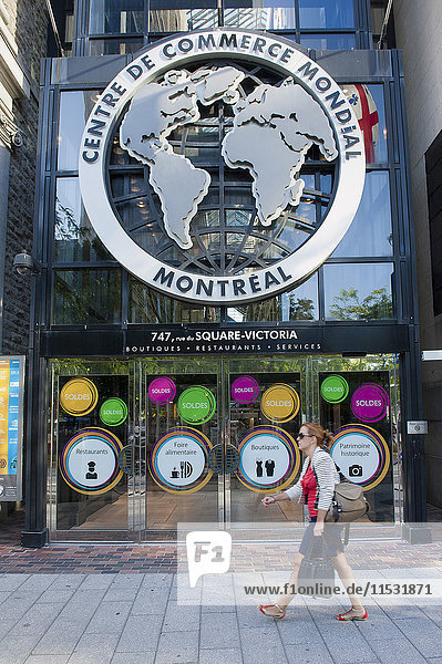 'Canada. Province of Quebec. Montreal. Entrance of the shopping mall ''Centre de commerce mondial'''