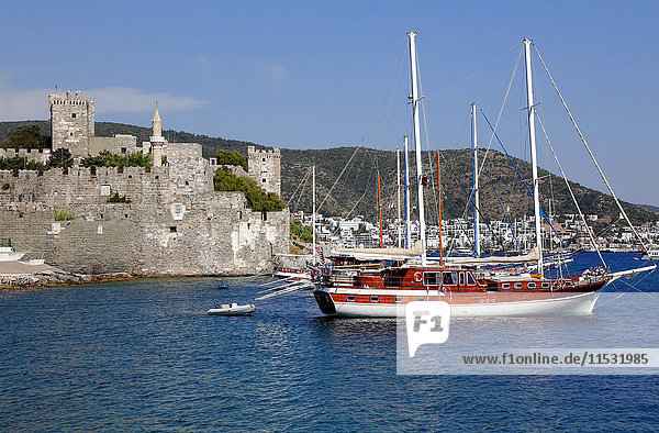 Turkey  province of Mugla  port of Bodrum and Saint Pierre castle