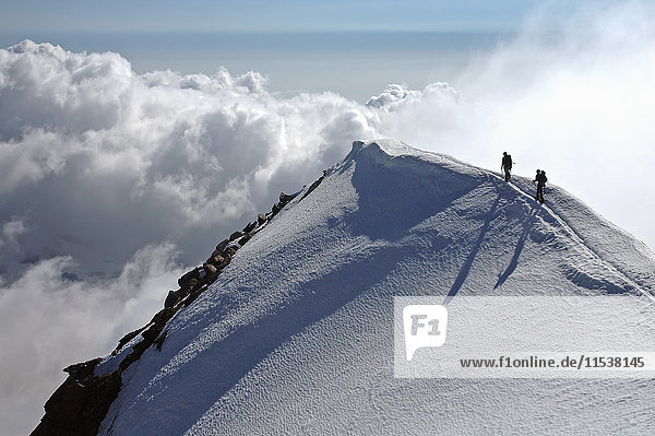 Switzerland  Pennine Alps  Saas-Grund  Weissmies  mountaineers