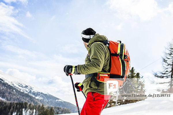 Austria  Turracher Hoehe  skier in the mountains