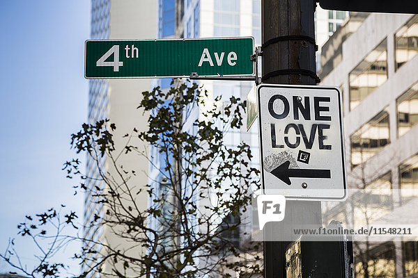 USA  Washington  Seattle  One Love Sign