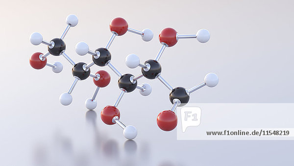 Molekularstruktur  Traubenzucker  molekular  3D-Rendering