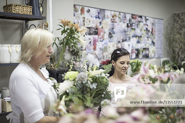 Two women in flower shop