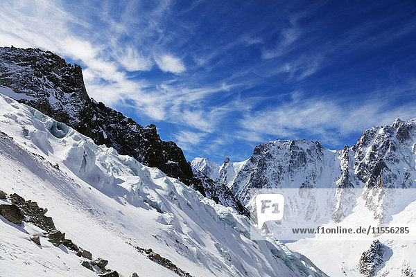 Argentiere-Gletscher  Chamonix  Rhone-Alpen  Haute Savoie  Französische Alpen  Frankreich  Europa
