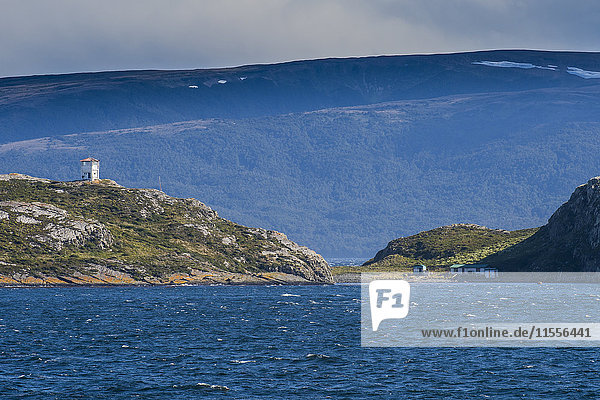 Lonely lighthouse in the Beagle Channel Tierra del Fuego Argentina South America