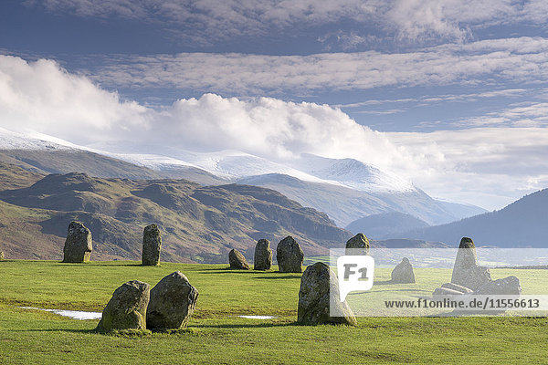 Castlerigg Stone Circle  near Keswick  Lake District National Park  Cumbria  England  United Kingdom  Europe