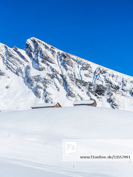 Schweiz  Kanton Bern  Grindelwald  Skihütten vor First