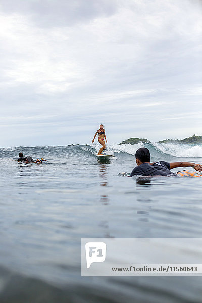 Indonesien  Java  Surfer im Meer