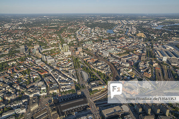 Deutschland  Hamburg  Luftbild von Mitte und Wandsbek