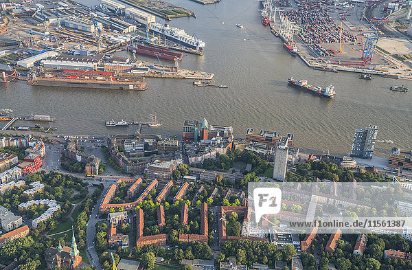 Deutschland,  Hamburg,  Luftaufnahme von Altona