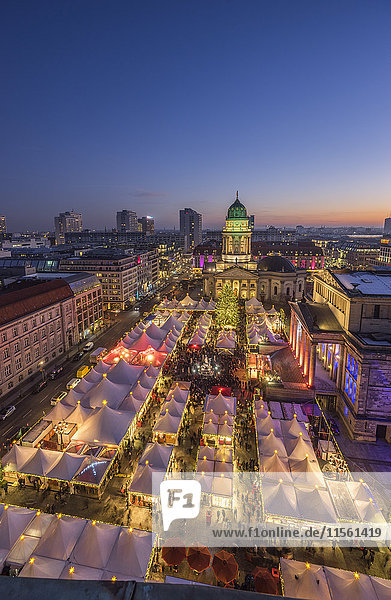 Germany  Berlin  Christmas market at Gendarmenmarkt in the evening