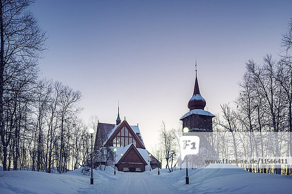 Schweden,  Lappland,  Kiruna,  Kirche im Winter