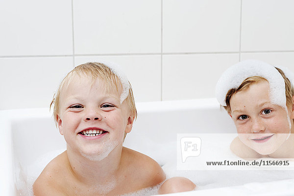 Boys in bathtub