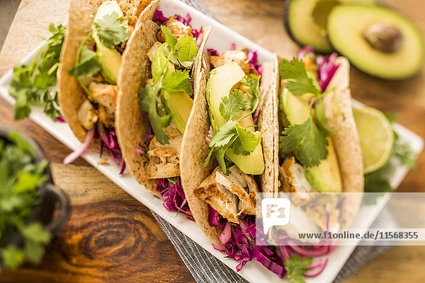 Fresh tortillas on plate