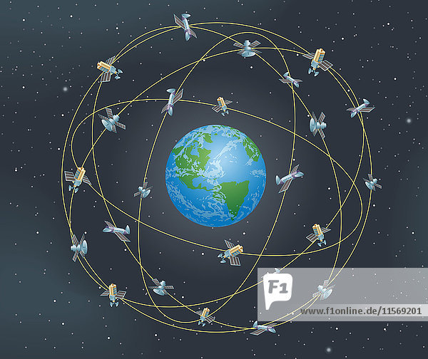 Viele verschiedene Satelliten umkreisen die Erde