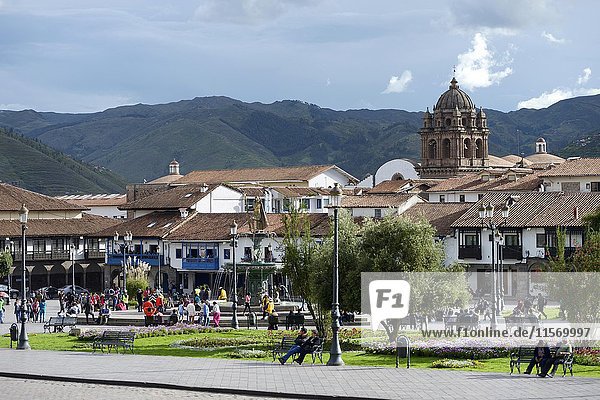 Plaza de Armas  historisches Zentrum  Provinz Cusco  Peru  Südamerika
