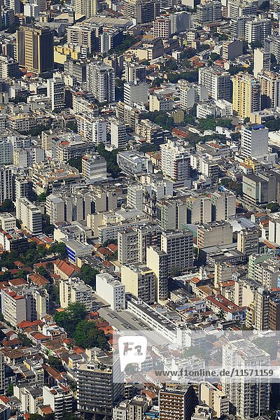Blick auf Viertel Botafogo  Corcovado  Rio de Janeiro  Brasilien  Südamerika
