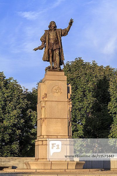 Denkmal für Christoph Kolumbus  Bronzestatue  Grant Park  Chicago  Illinois  USA  Nordamerika