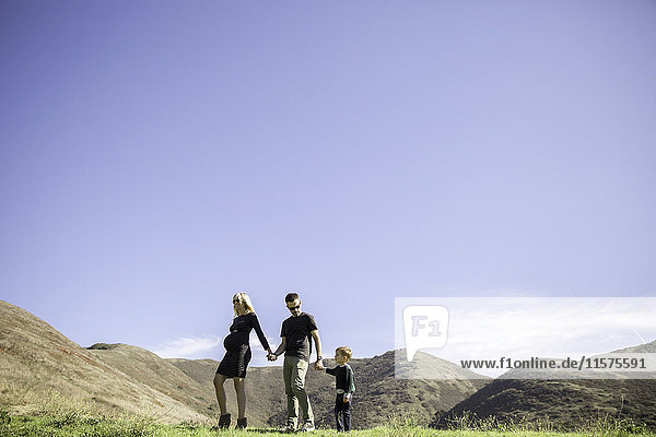 Parents and boy enjoying day outdoors