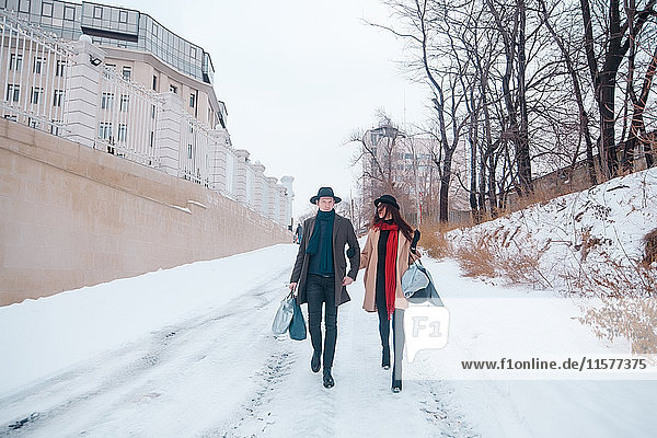 Ehepaar im Winterurlaub  Odessa  Ukraine