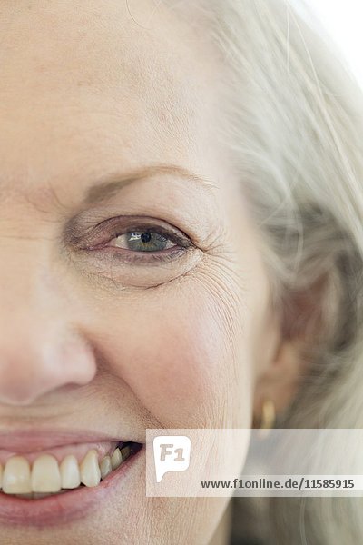 Senior woman smiling  close up.