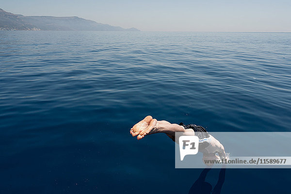 Man diving into the sea