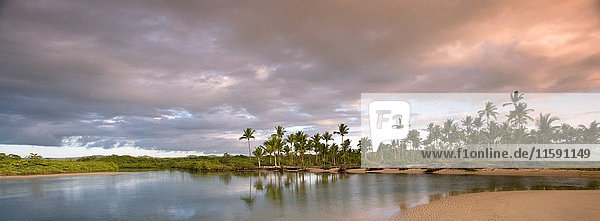 Tropical lagoon at dawn
