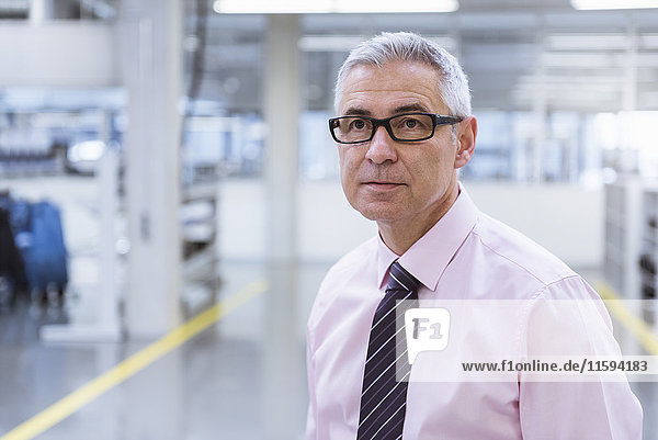 Portrait of a manager on shop floor of a factory