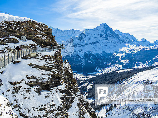 Switzerland  Canton of Bern  Grindelwald  view from First Cliff Walk on Eiger and Eiger North Face