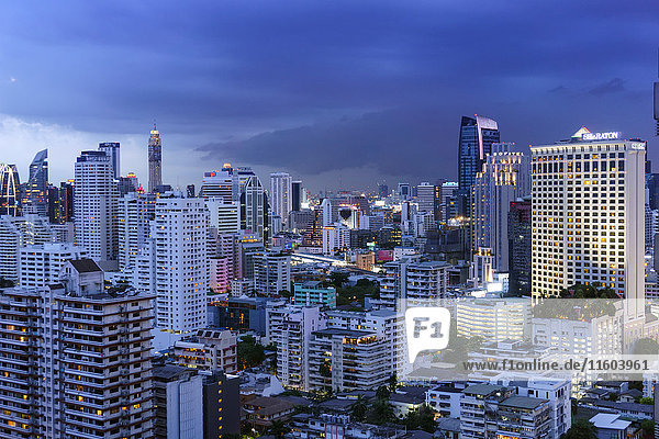Cityscape at dusk  Bangkok  Thailand