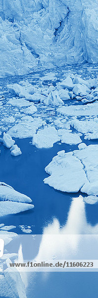 High angle view of glacier in lagoon Perito Moreno Glacier Patagonia Argentina