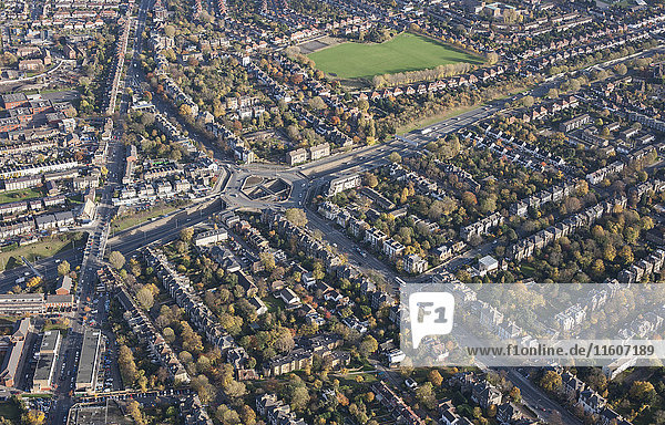 Vollbild-Luftbild des Wohngebietes  London  England  UK
