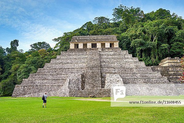 Temple of Inscriptions or Templo de Inscripciones  Ancient Maya Ruins  Palenque Archaeological Site  Palenque  Mexico  UNESCO.