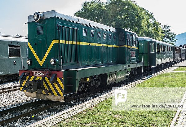 FAUR diesel locomotive L45H-096 from 1987 of Sargan Eight narrow-gauge heritage railway on Mokra Gora station  Serbia.