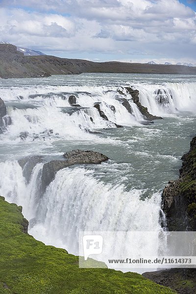 Gullfoss waterfall Hvita river Iceland Europe