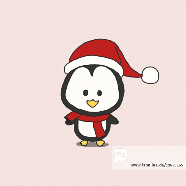 Penguin Wearing Santa Hat Animation