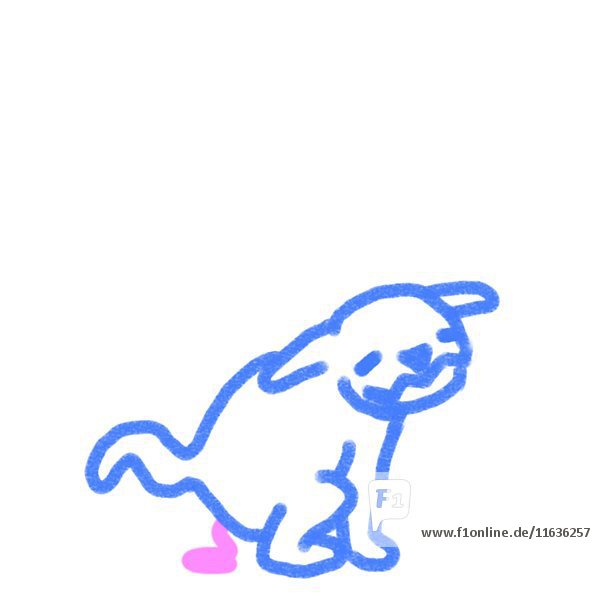 Blauer Hund Kacken Animation