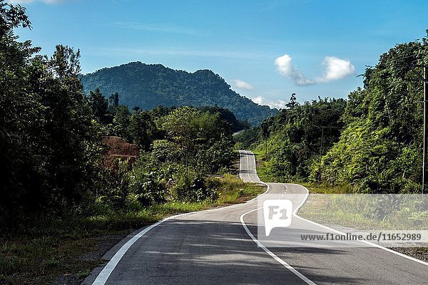 A road to Kampung Padawan  Sarawak  Malaysia