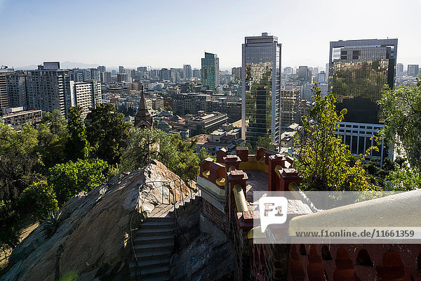 Erhöhte Ansicht der Stadt,  Santiago de Chile,  Chile