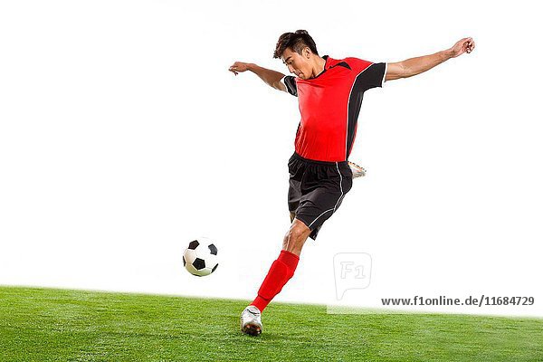 Football player is playing football