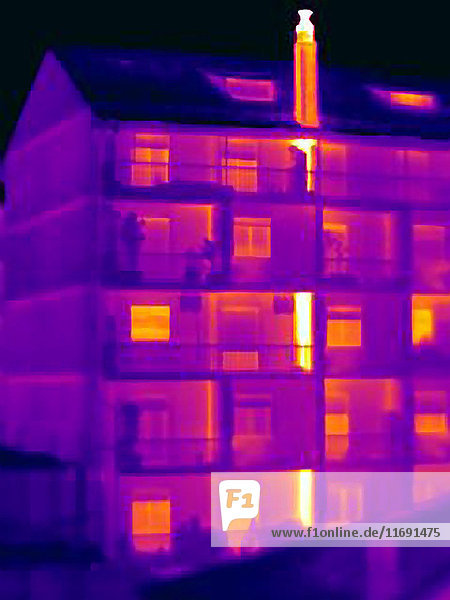 Wärmebild des Wohnungsschornsteins