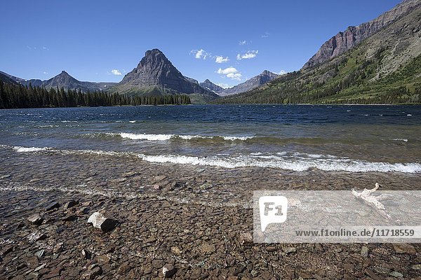 Two Medicine Lake in front of Sinopah Mountain  Glacier National Park  Montana  USA  North America