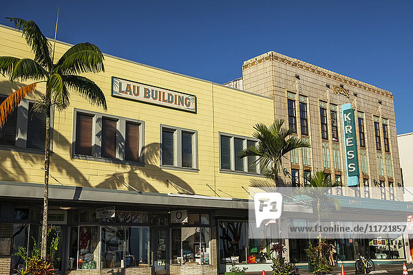 Historische Gebäude  Kamehameha Avenue in der Innenstadt von Hilo; Hilo  Insel Hawaii  Hawaii  Vereinigte Staaten von Amerika'.