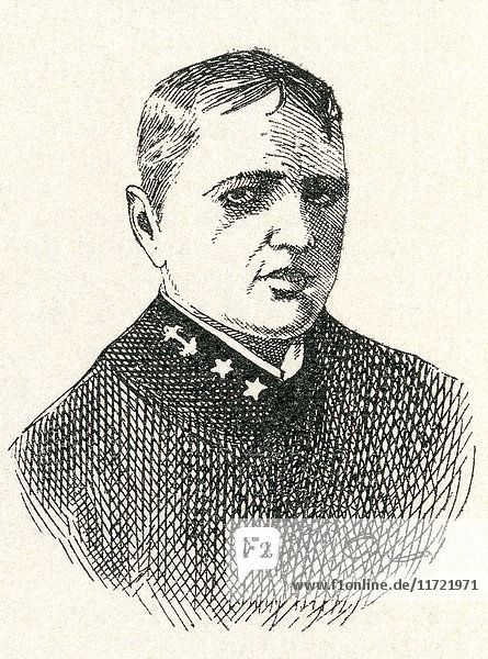 Robley Dunglison Evans  1846 - 1912. Konteradmiral in der Marine der Vereinigten Staaten. Aus der Enciclopedia Ilustrada Segui  veröffentlicht um 1900