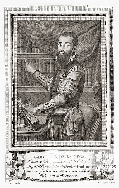Garcilaso de la Vega  ca. 1501 - 1536. Spanischer Soldat und Dichter. Nach einer Radierung in Retratos de Los Españoles Ilustres  veröffentlicht in Madrid  1791