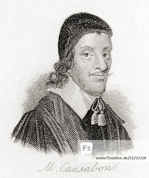 Florence Estienne Méric Casaubon  1599 - 1671. Son of Isaac Casaubon. French-English classical scholar. From Crabb's Historical Dictionary published 1825.