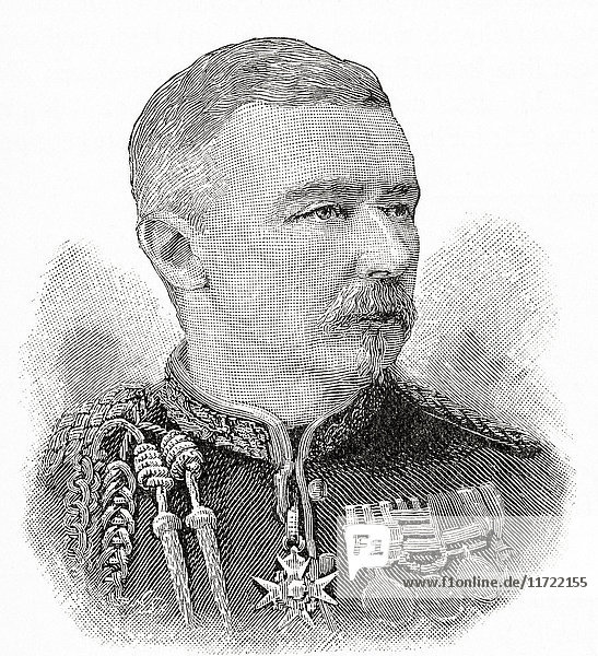 General Sir Robert Cunliffe Low  1838 – 1911. British officer in the Indian Army. From The Century Edition of Cassell's History of England  published c. 1900
