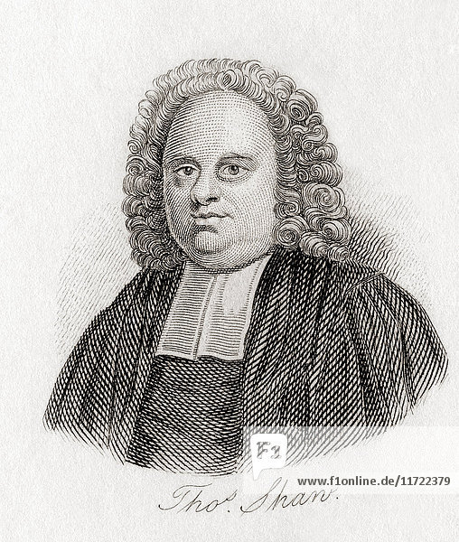 Thomas Shaw  1694 -1751. Englischer Kleriker und Reisender. Aus Crabb's Historical Dictionary  veröffentlicht 1825.