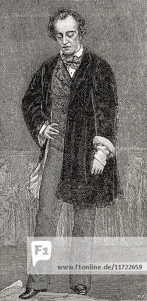 George Frederic Watts  1817 - 1904. Englischer viktorianischer Maler und Bildhauer. Hier zu sehen im Alter von 21 Jahren. Aus The Strand Magazine  Band I  Januar bis Juni 1891.